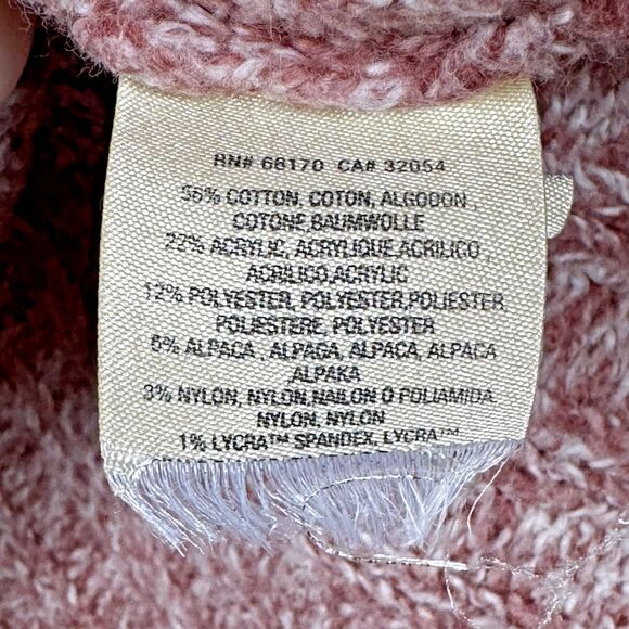 Anthropologie Angel of the North Cardigan XS Pink Marled Knit Open Front Cozy - Picture 13 of 16